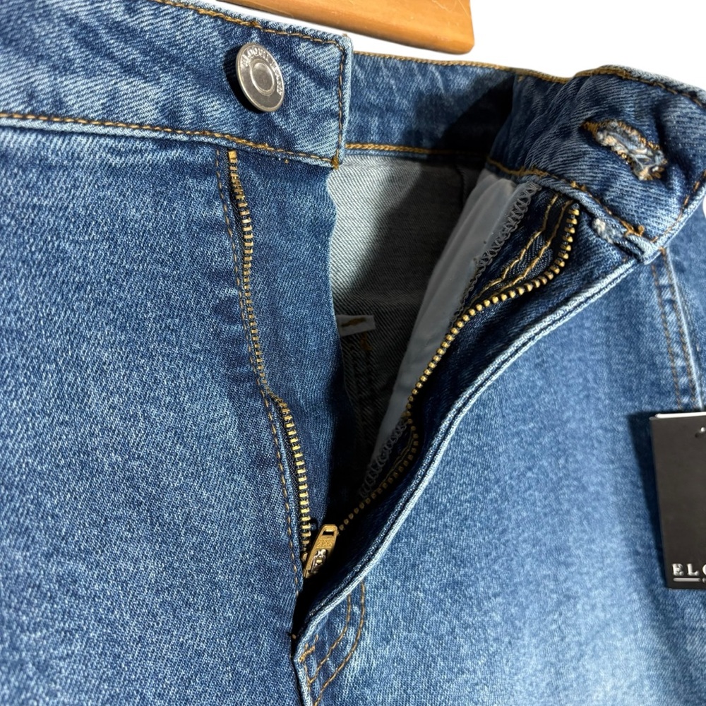 ELOQUII | Women's Blue Cropped Wide Leg Denim Jeans size 18 Stretch Cotton NEW - Picture 7 of 16